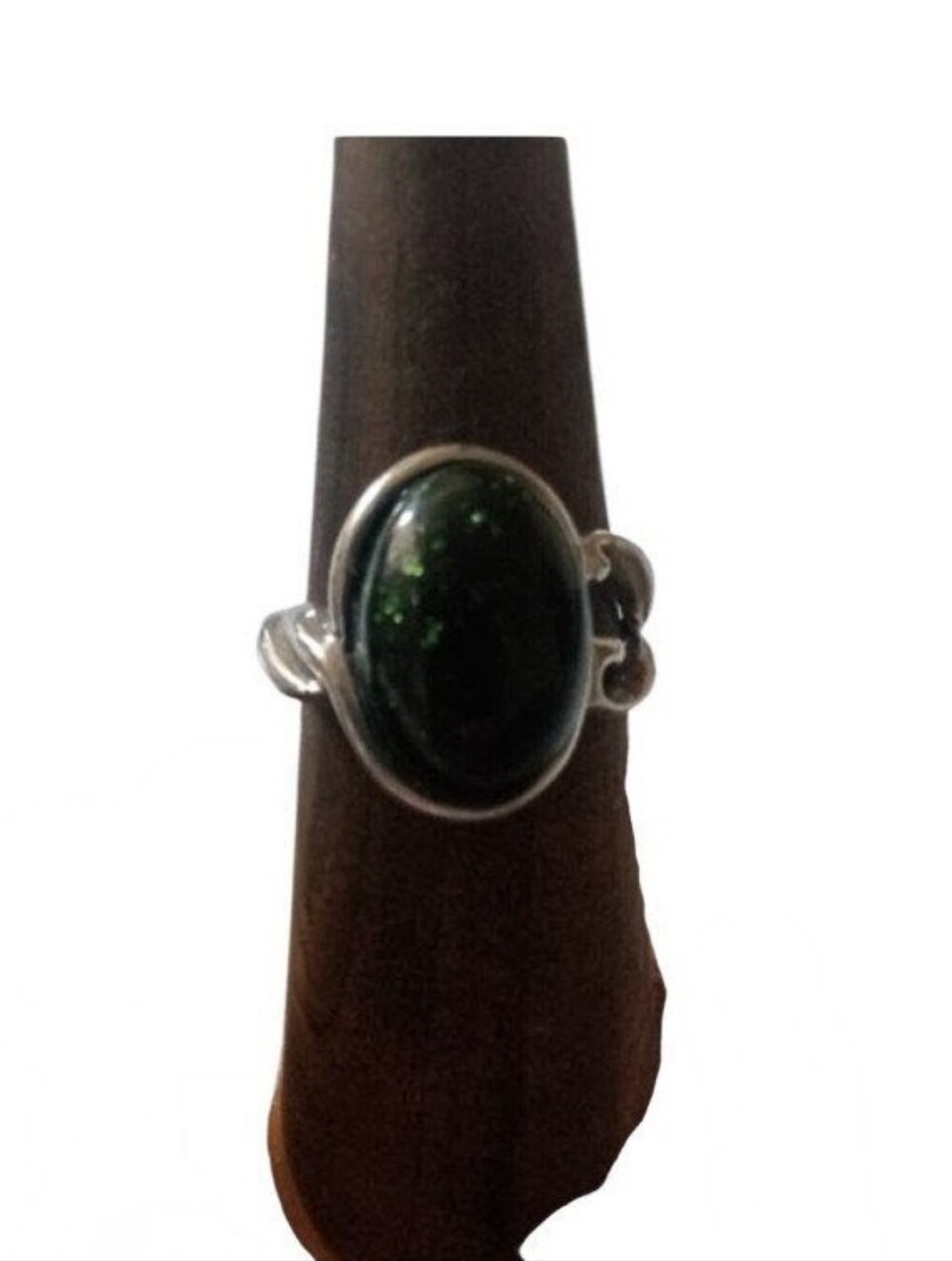 Sterling Silver 925 Ring Smooth Oval Black Onyx Stone Size 5.5